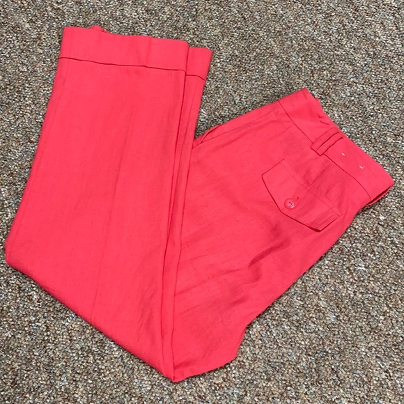 Cato pink /orange linen pants w/cuffs size 8P - Picture 3 of 15